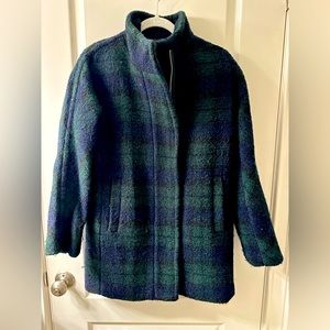 J. Crew Plaid Boucle Wool Cocoon Coat - Size 0